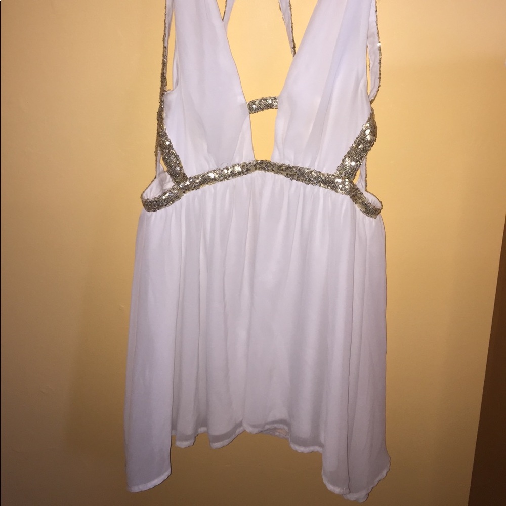 Sparkly white goddess dress
